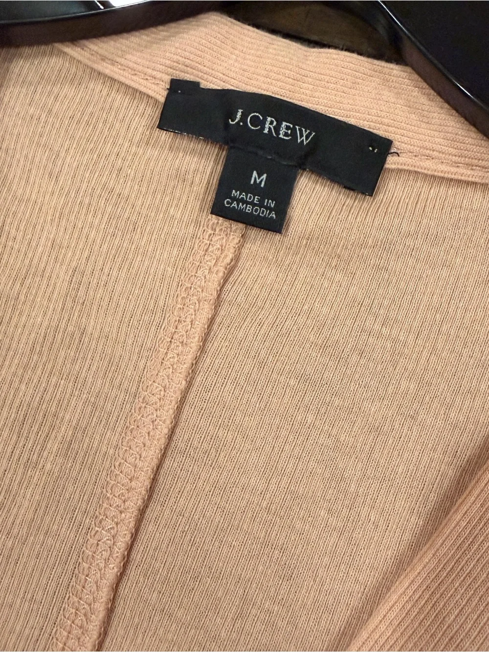 J crew Neutral Peach Ribbed button-front knit dress Long sleeves #423
